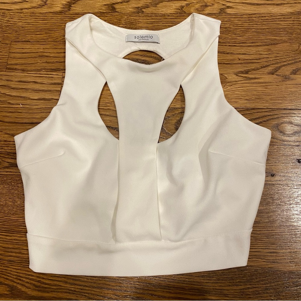 White Cut Out Crop Top